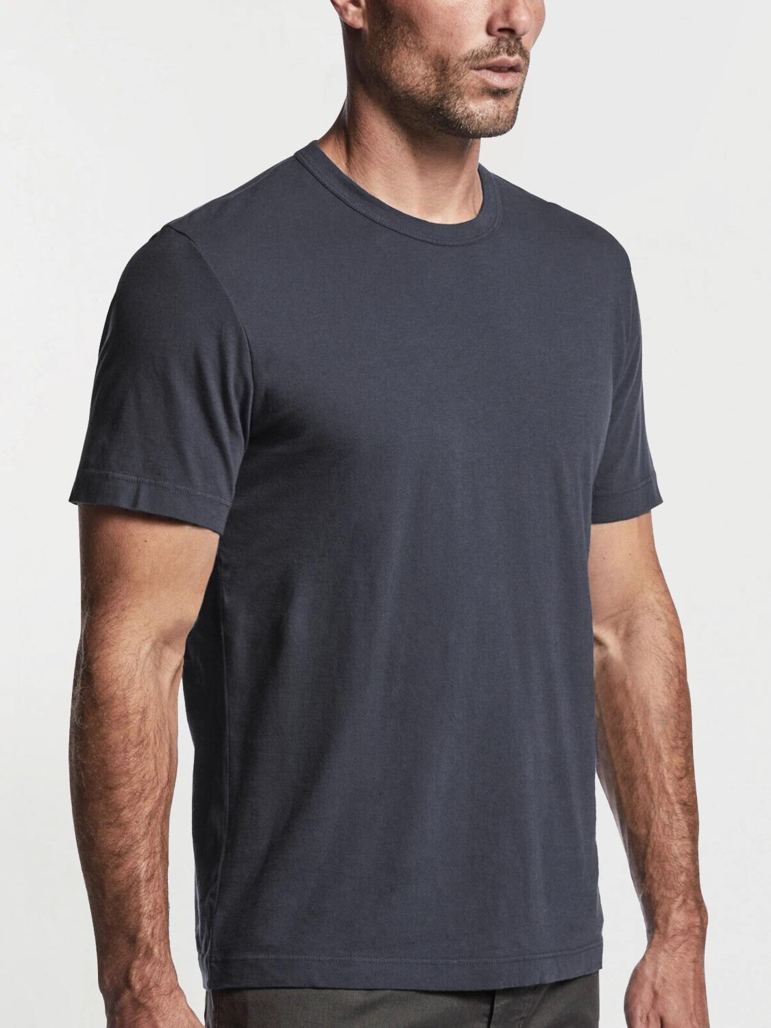 Crewneck Cotton Tailor Fit T-shirt Blue